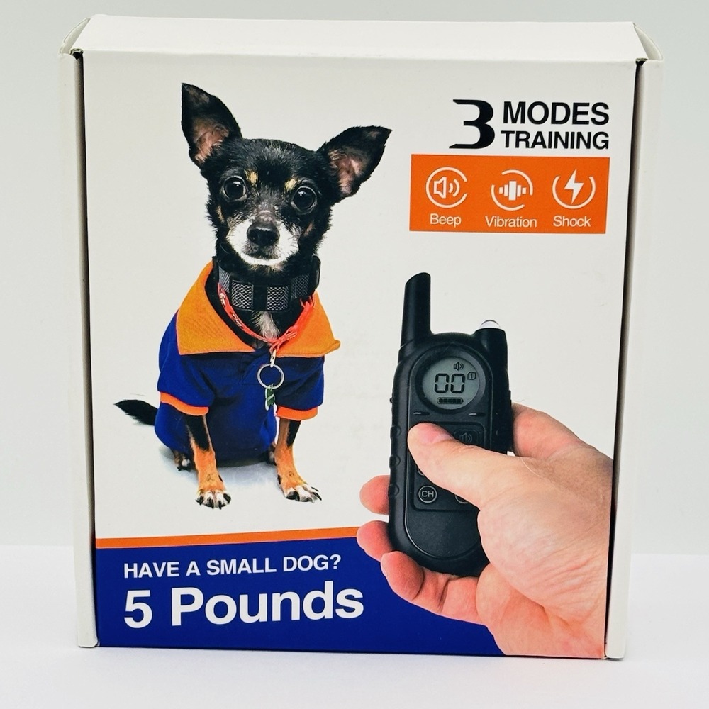 Tiniest Lightest Smallest Dog Remote Training Collar 5-15lbs Shock/Vibrate/Beep
